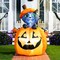 5 FT Halloween Inflatables Outdoor Decorations, Inflatable Halloween Decor Outdoor Blow Up Pumpkin for Yard, Animated Blow Up Cat On Pumpkin with LEDs for Outside Decor
